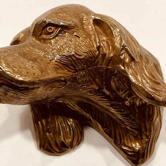 Bronze Heads Of Two Dogs Mid Century Modern Metal Arts